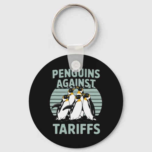 Grappige pinguïns tegen tarieven Bevrijdingsdag Vr Sleutelhanger (Voorkant)