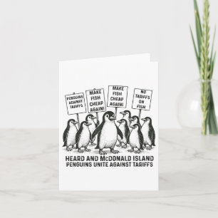 Grappige pinguïns tegen tarieven gehoord eiland pi kaart