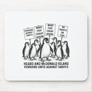 Grappige pinguïns tegen tarieven gehoord eiland pi muismat