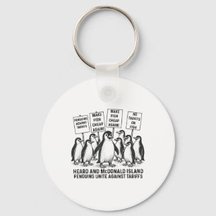 Grappige pinguïns tegen tarieven gehoord eiland pi sleutelhanger