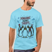 Grappige pinguïns tegen tarieven verzetten zich te t-shirt (Voorkant)