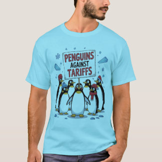 Grappige pinguïns tegen tarieven verzetten zich te t-shirt