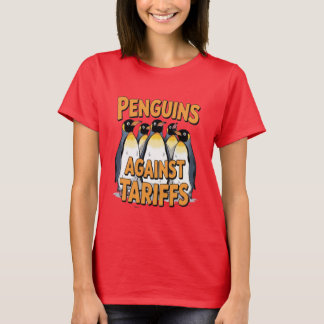 Grappige pinguïns tegen tarieven verzetten zich te t-shirt