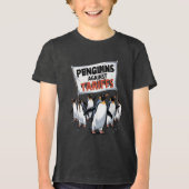 Grappige pinguïns tegen tarieven verzetten zich te Tri-Blend shirt (Voorkant)