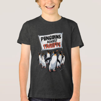 Grappige pinguïns tegen tarieven verzetten zich te Tri-Blend shirt