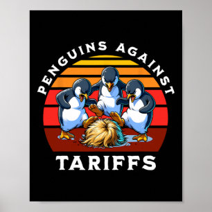 Grappige Pinguïns Tegen Tarieven Weerstand Bieden Poster