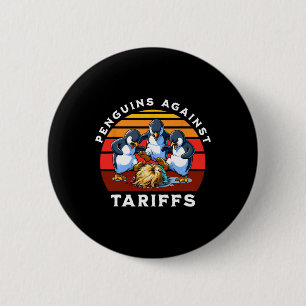Grappige Pinguïns Tegen Tarieven Weerstand Bieden  Ronde Button 5,7 Cm