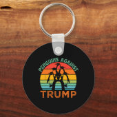 Grappige pinguïns tegen Trump Grappige Trump Tarie Sleutelhanger (Voorkant)