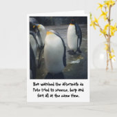 grappige pinguïns verjaardagskaart kaart (Gele Bloem)