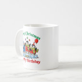 Grappige Pinguïns, vrolijk kerstfeest verjaardag Koffiemok (Voorkant links)