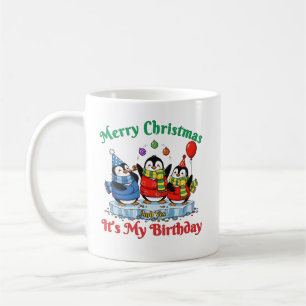 Grappige Pinguïns, vrolijk kerstfeest verjaardag Koffiemok