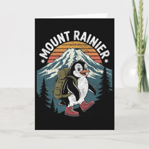 Grappige pinguïnwandelaar klimt op Mount Rainier  Kaart