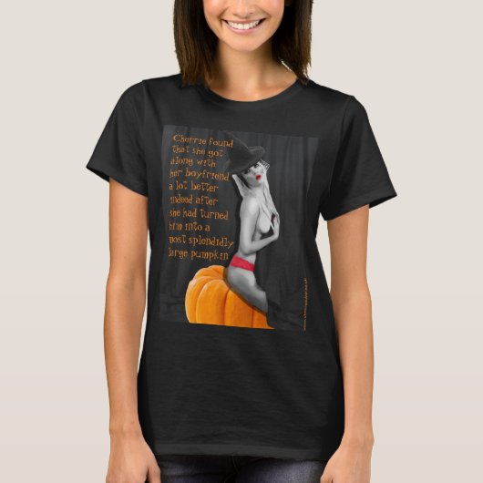 Grappige Pinup Witch Halloween Meme Joke Gothic T- T-shirt (Voorkant)