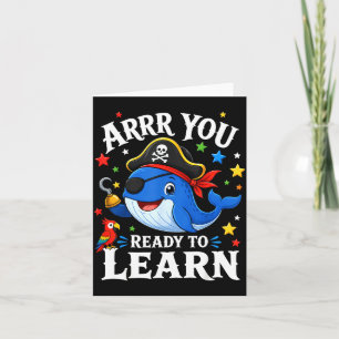 Grappige piraat leraar walvis arrr klaar om te ler kaart
