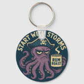 Grappige Piraat Octopus Rum Roast Sleutelhanger (Achterkant)