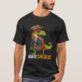 Grappige piraat saurus dinosaurus t rex halloween  t-shirt (Voorkant)