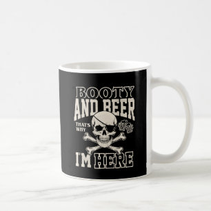 Grappige Piraat Schat & Bier Schedel Kruisbeendere Koffiemok