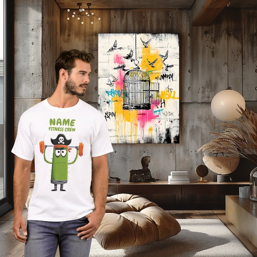 Grappige Pirate Cactus Fitness Crew | Aangepaste G T-shirt