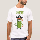 Grappige Pirate Cactus Tennis Crew |  T-shirt (Voorkant)
