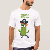 Grappige Pirate Cactus Voetbalploeg | Aangepaste s T-shirt (Voorkant)