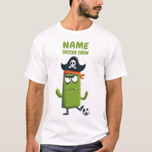Grappige Pirate Cactus Voetbalploeg   Aangepaste s T-shirt