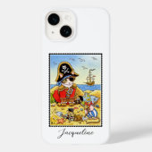 Grappige Pirate Cat Mouse Aangepaste Naam Case-Mate iPhone Case (Achterkant)