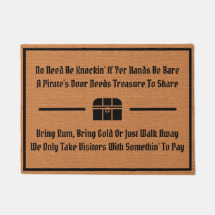 Grappige Pirate Humor Rustic Brown Minimalist Boat Deurmat