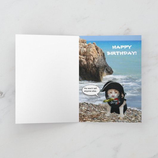 Grappige Pirate Pets Verjaardag Kaart (Binnen)