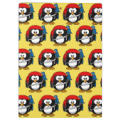 Grappige Pirate Pinguin Klembord (Achterkant)