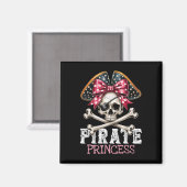 Grappige Pirate Princess Coquette Bow Halloween Ko Magneet (Voorkant / Achterkant)