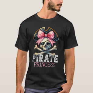 Grappige Pirate Princess Coquette Bow Halloween Ko T-shirt