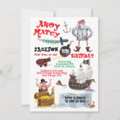 Grappige Pirate verjaardagsfeestje uitnodiging (Voorkant)