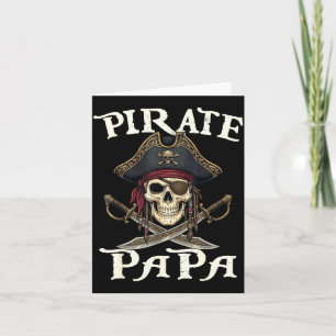 Grappige piraten papa schedel familie bijpassende kaart