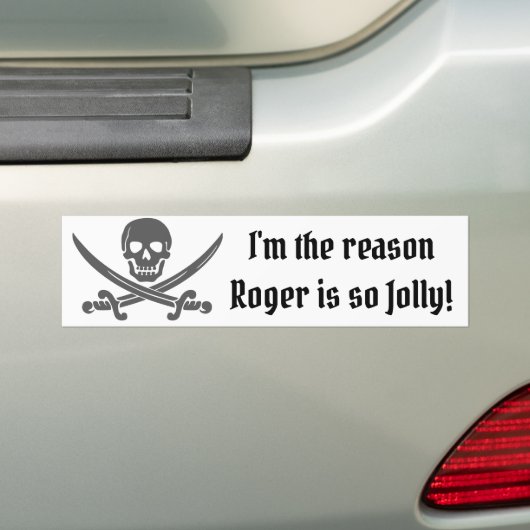 Grappige piratenquote met Jolly Roger Bumpersticker (Op auto)