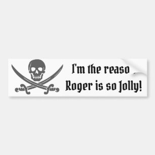 Grappige piratenquote met Jolly Roger Bumpersticker