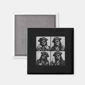Grappige piratenzonnebril photobooth ontwerp magneet (Voorkant / Achterkant)