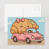 Grappige pistache-croissant  briefkaart (Voorkant / Achterkant)