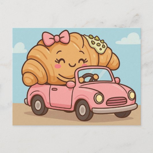 Grappige pistache-croissant  briefkaart (Voorkant)