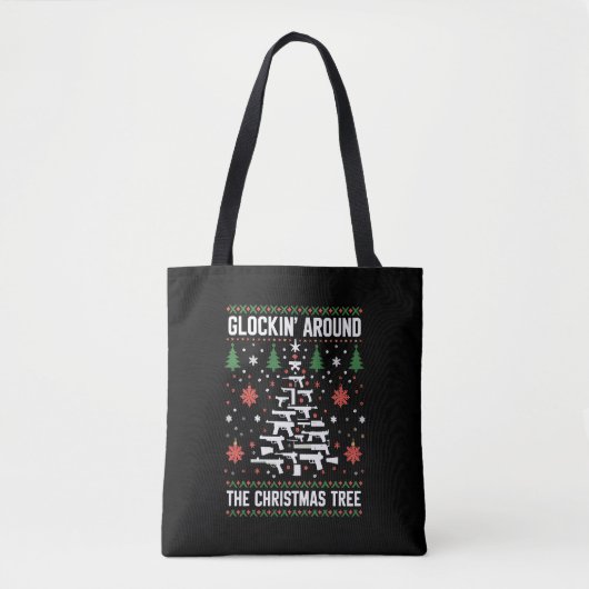 Grappige Pistolen Lelijke kersttruien voor Pistool Tote Bag (Voorkant)