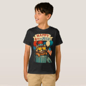 Grappige Piston Spierauto Monteur 4 juli Trots T-shirt (Voorkant volledig)