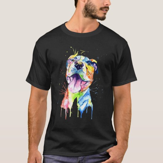 Grappige Pit Bull Artistieke Grappige Pibble Schat T-shirt (Voorkant)