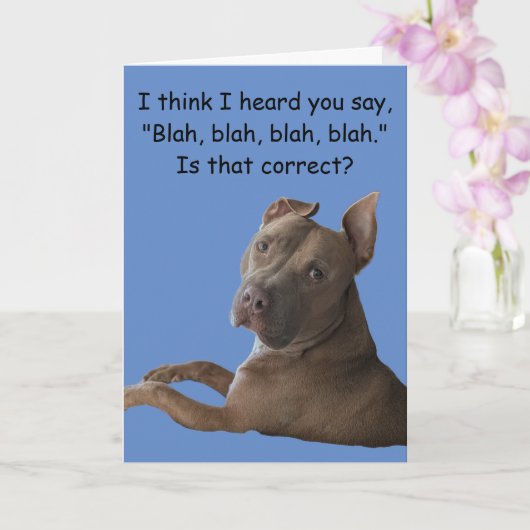 Grappige Pit Bull-groet Kaart (Orchidee)