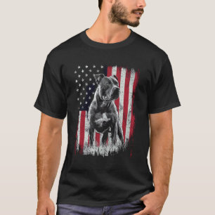 Grappige Pit Bull Hond Vader Moeder 4 juli Patriot T-shirt
