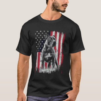 Grappige Pit Bull Hond Vader Moeder 4 juli Patriot T-shirt