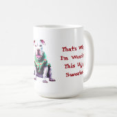 Grappige Pit Bull in Kersttrui Koffiemok (Voorkant rechts)