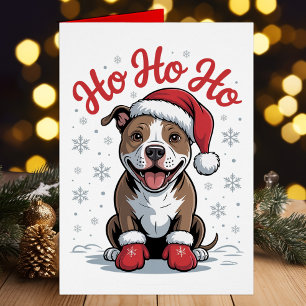 Grappige Pit Bull Kerstman Pitbull Kersthond