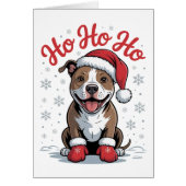 Grappige Pit Bull Kerstman Pittbull Kersthond (Voorkant)