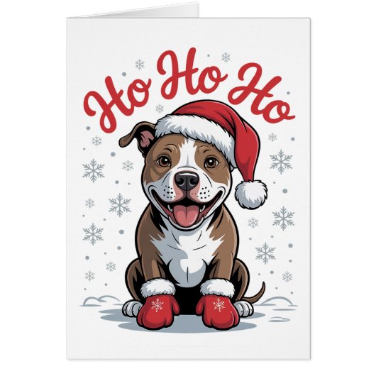 Grappige Pit Bull Kerstman Pittbull Kersthond (Voorkant)