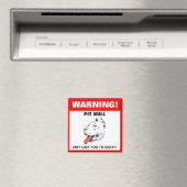 Grappige Pit Bull Waarschuwing Koelkast Magnet (Insitu (Vaatwasser))
