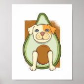 Grappige PITBULL AVOCADO Cartoon Kinderen Tiener V Poster (Voorkant)